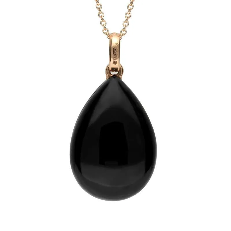 18ct Rose Gold Whitby Jet Diamond Topaz Mother of Pearl Two Piece Set