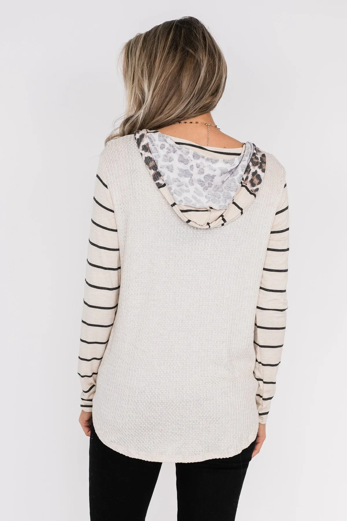 A New Adventure Leopard Hoodie- Neutral Tones