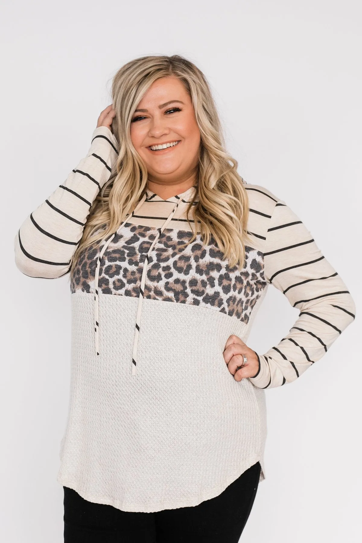 A New Adventure Leopard Hoodie- Neutral Tones