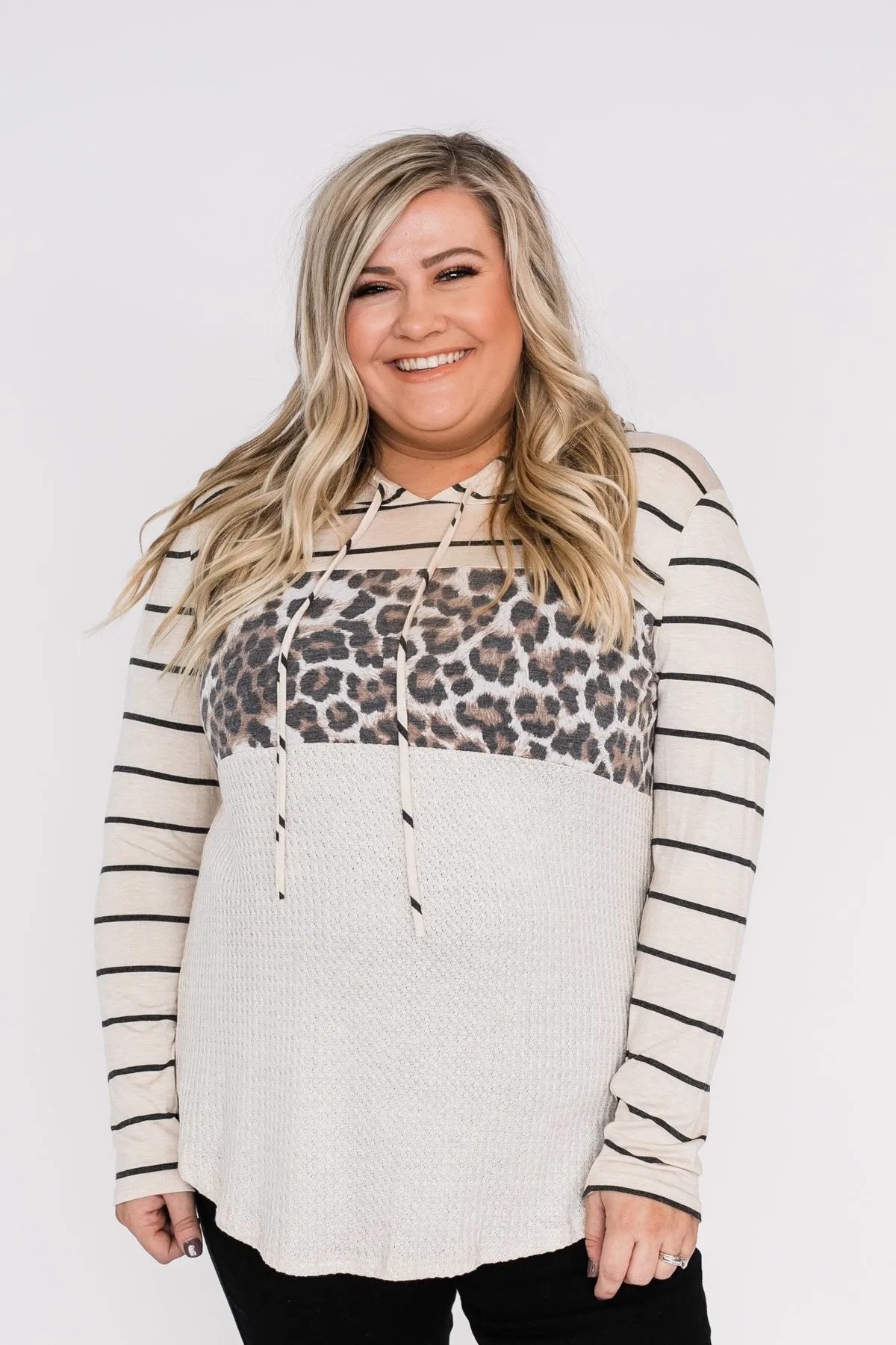 A New Adventure Leopard Hoodie- Neutral Tones
