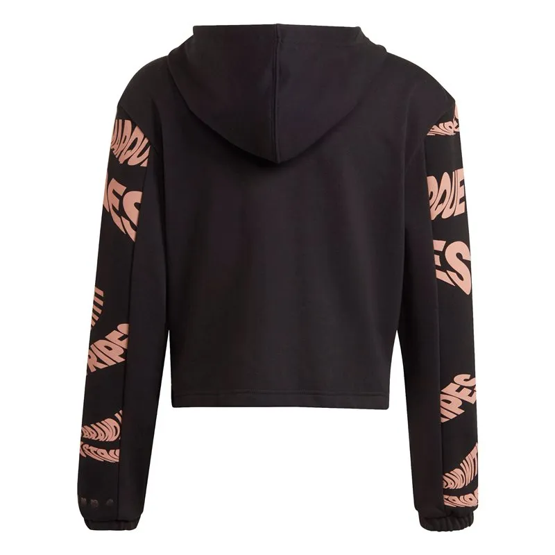 adidas Hooded Cotton Tracksuit - Girls - Black/Ambient Blush