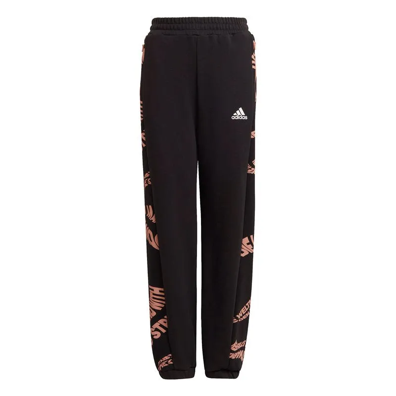 adidas Hooded Cotton Tracksuit - Girls - Black/Ambient Blush