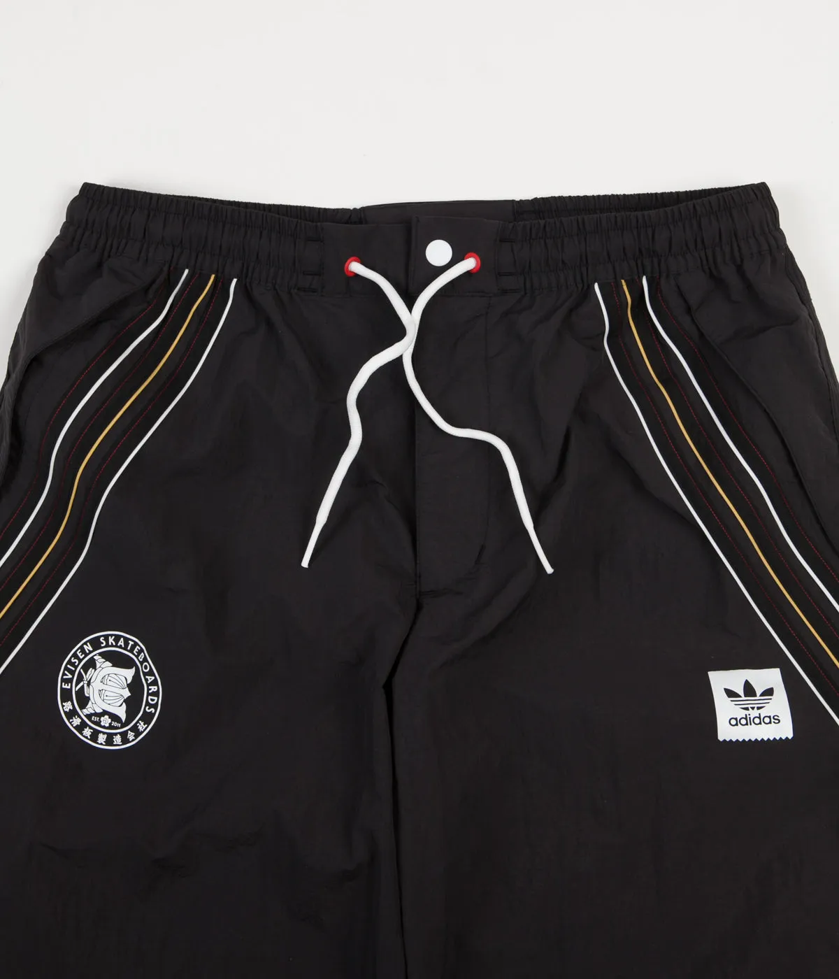 Adidas x Evisen Track Pants - Black / White / Scarlet / Pyrite