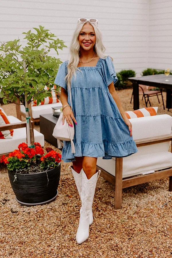 Adorable Days Chambray Mini Dress