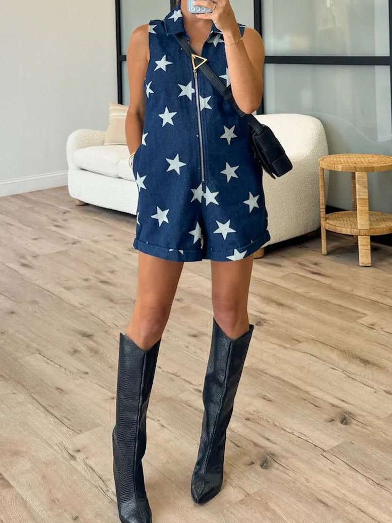 All American Denim Romper | Dark Wash | FINAL SALE