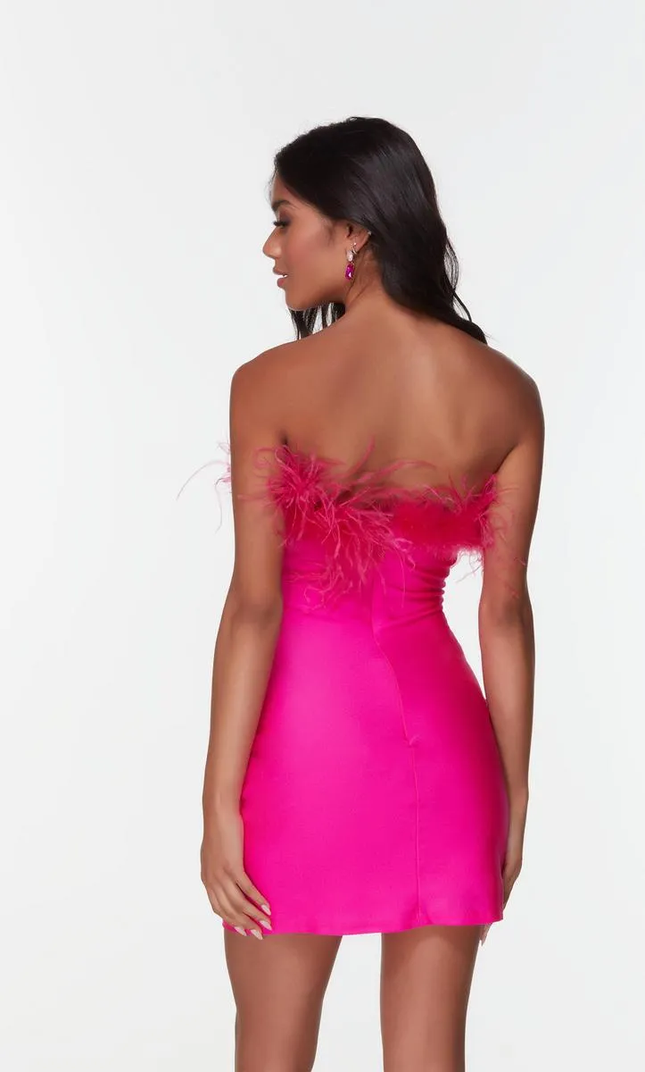 Alyce Paris Feather Homecoming Dress 4524