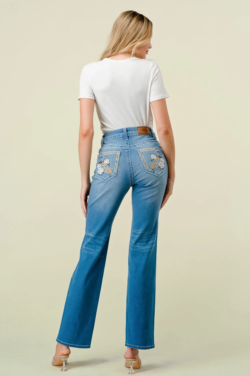 B-60 STRAIGHT EMBROIDERED & EMBELLISHED WOMEN'S JEANS