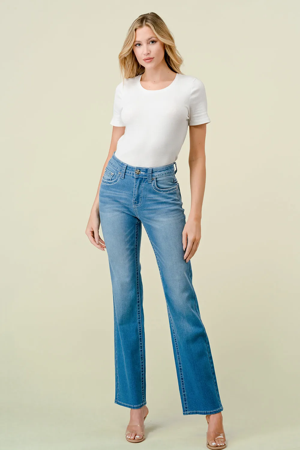 B-60 STRAIGHT EMBROIDERED & EMBELLISHED WOMEN'S JEANS