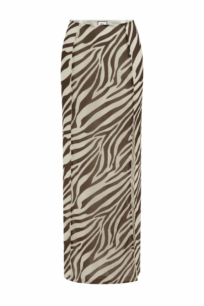 BELINA MAXI SKIRT - ZEBRA CHOCOLATE