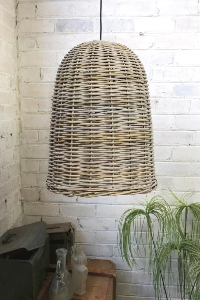 Bell Rattan Pendant Light