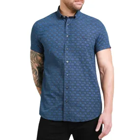 Bewley Ritch Mens Regent Big Tall Print Shirt - Blue
