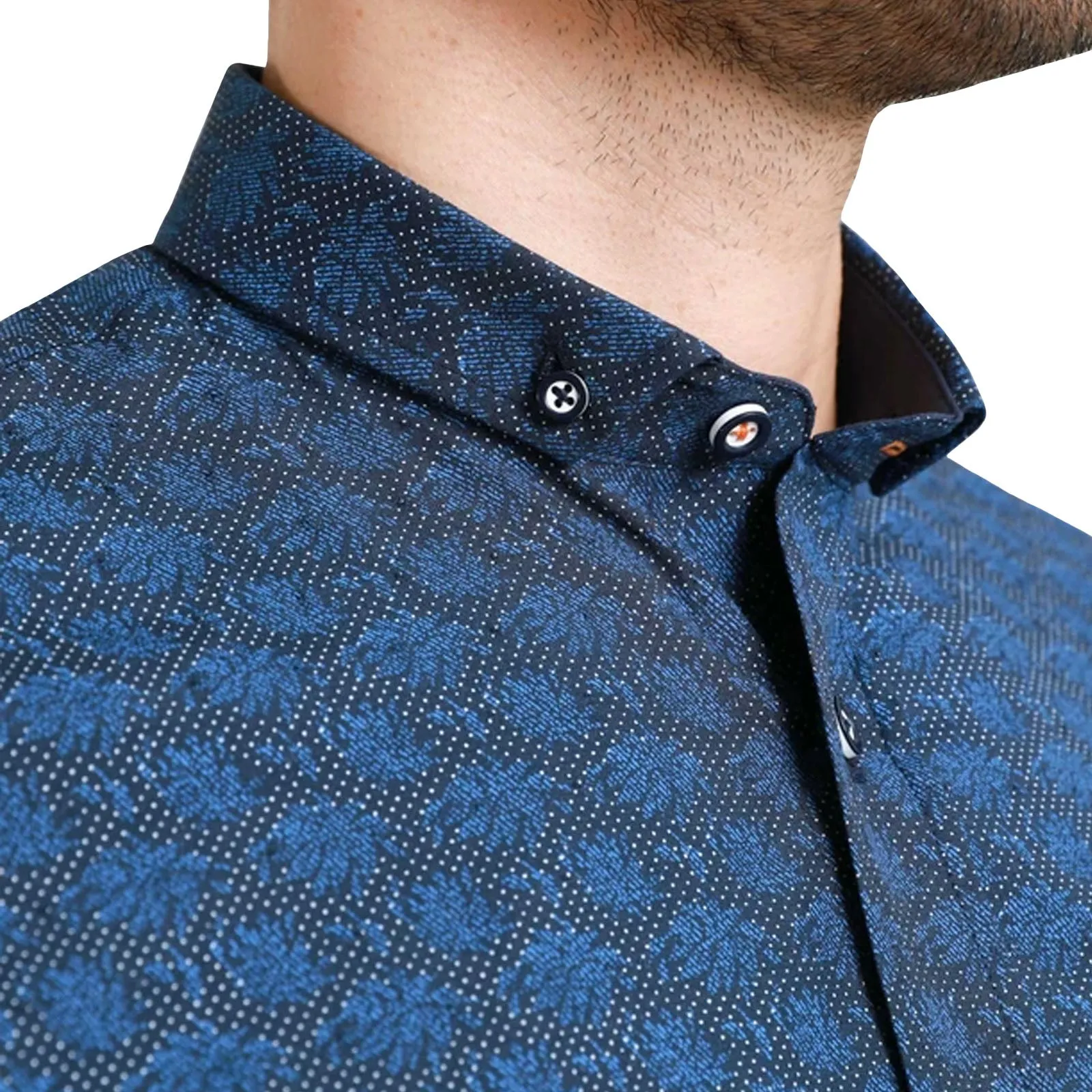 Bewley Ritch Mens Regent Big Tall Print Shirt - Blue