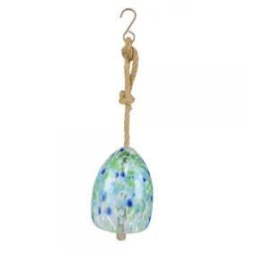 Blown Glass Bell Wind Chime, Blue/Green