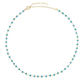 Blue Turquoise Rosary Choker