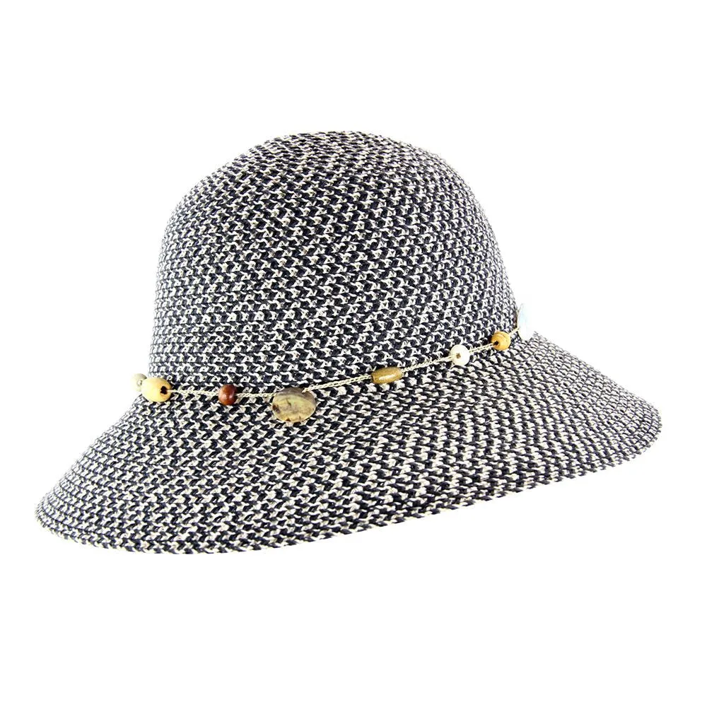 Cancer Council Ladies Bohemian Bucket Hat - Charcoal Fleck