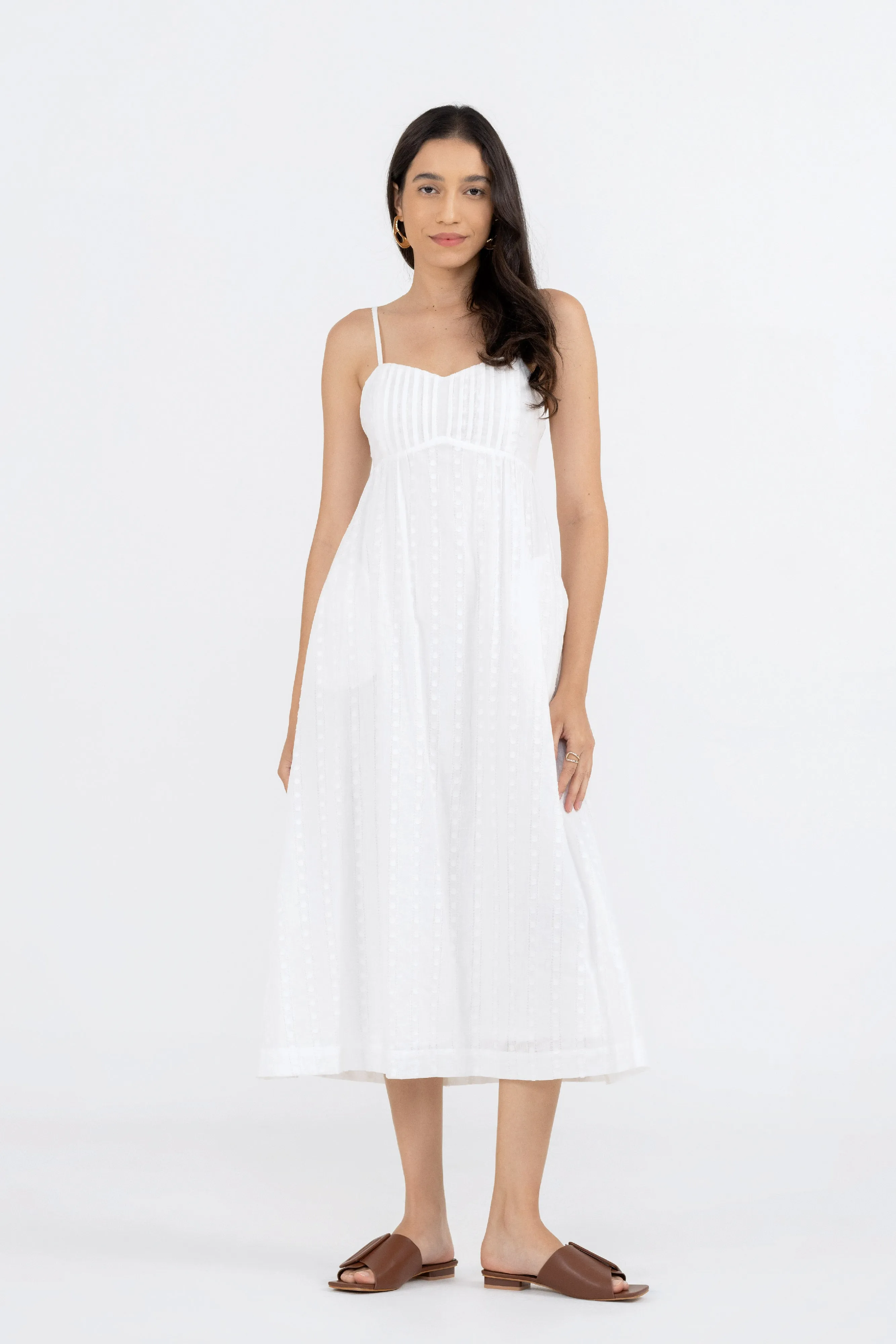Carmie Broderie Midi Dress