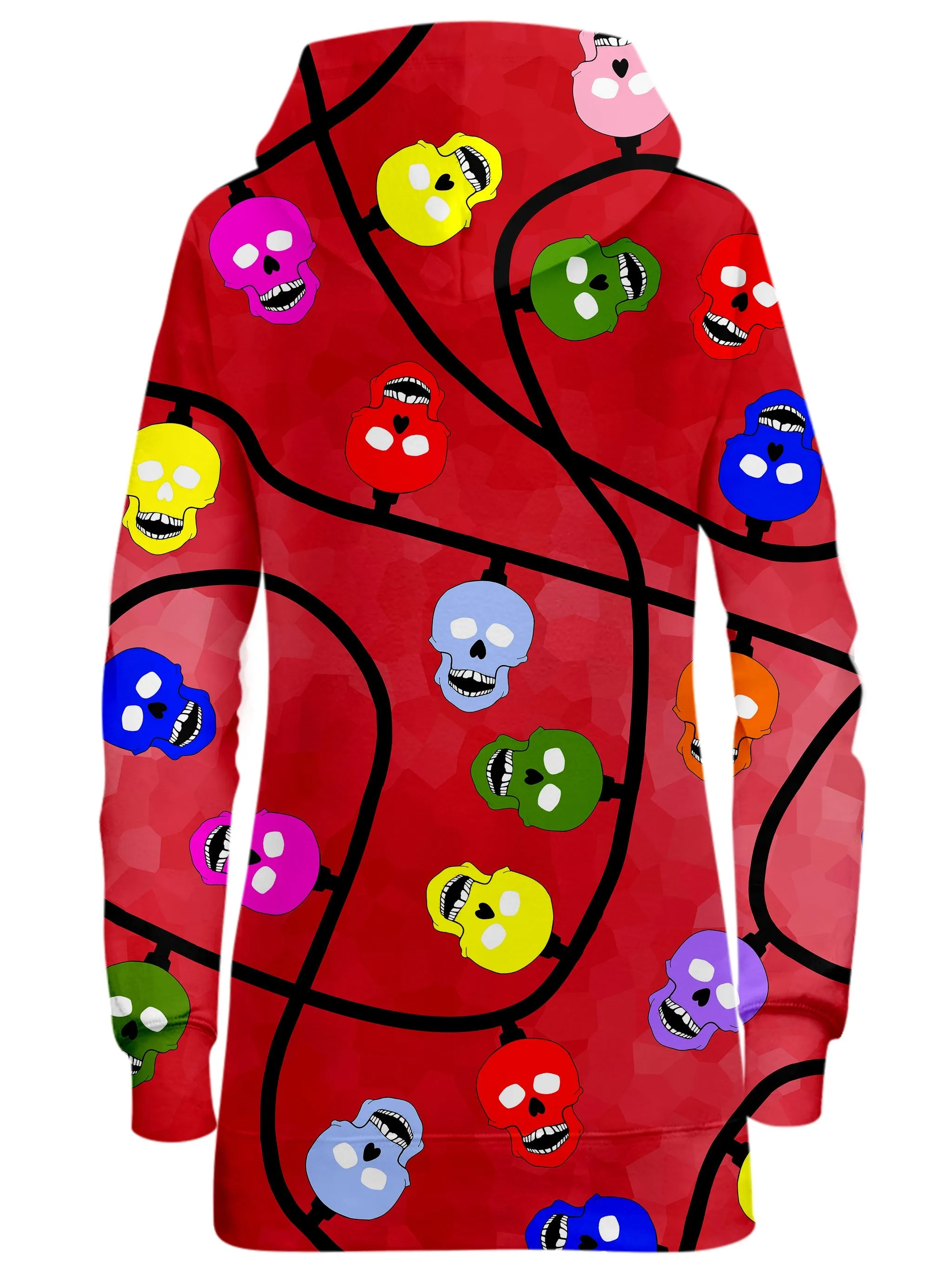 Christmas Skulls Red Hoodie Dress