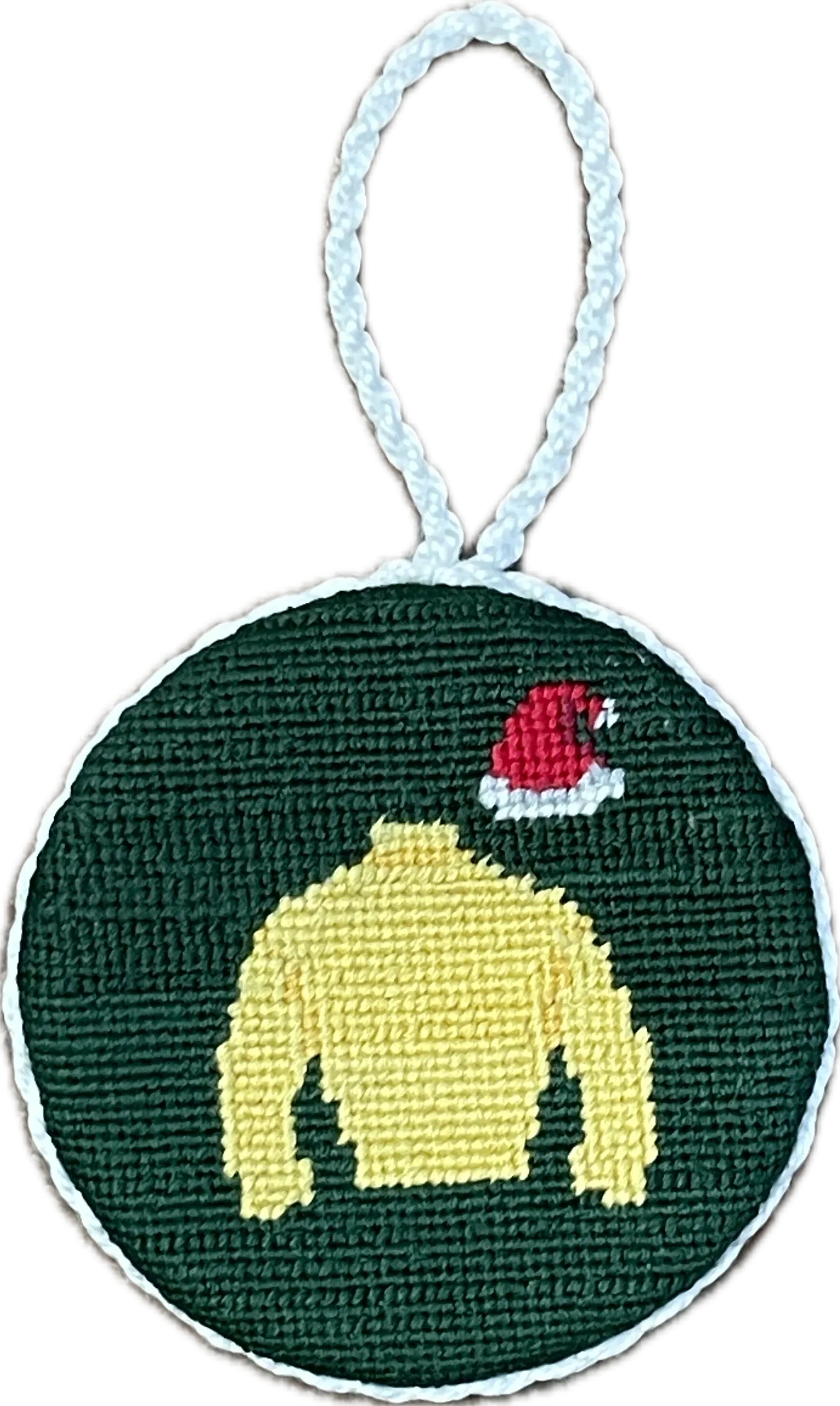 Claiborne Silks Needlepoint Santa Hat Ornament