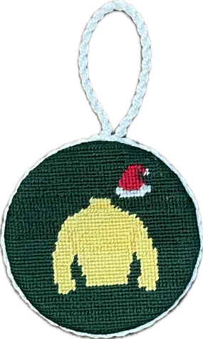 Claiborne Silks Needlepoint Santa Hat Ornament