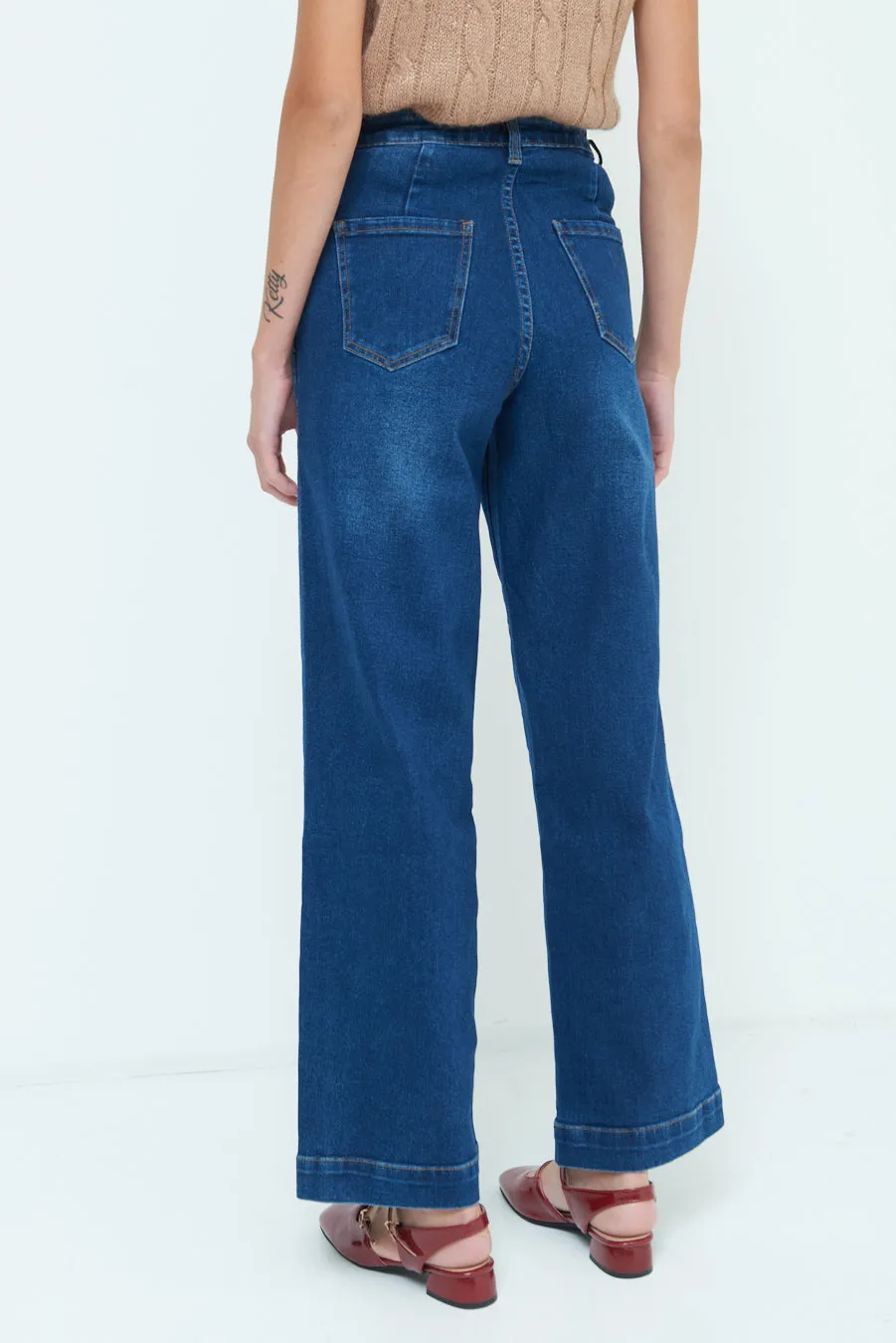 Classic high-waist wide-leg jeans wholesale