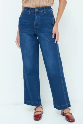 Classic high-waist wide-leg jeans wholesale