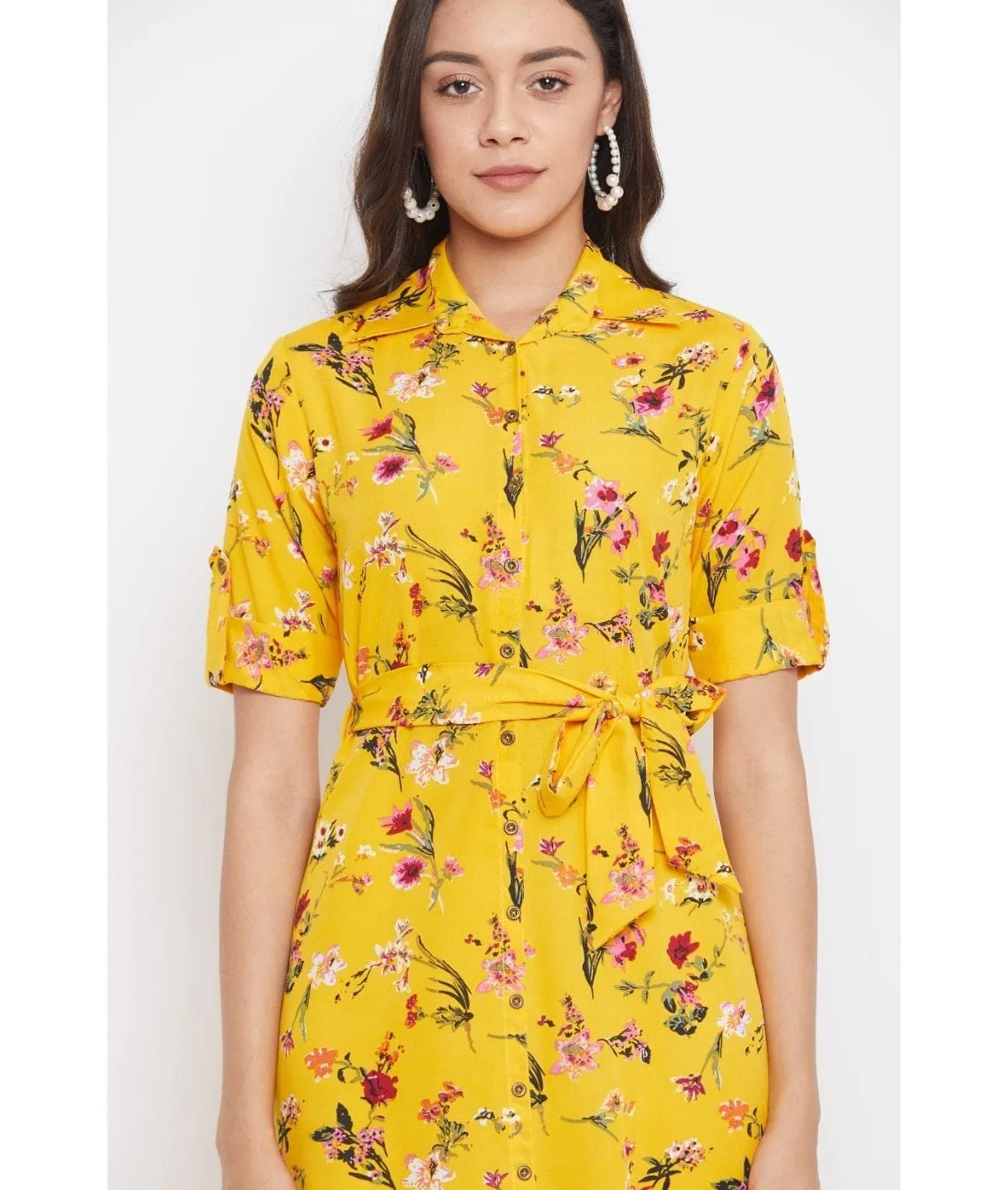 Collar Buttoned Down Shirt Maxi Dress