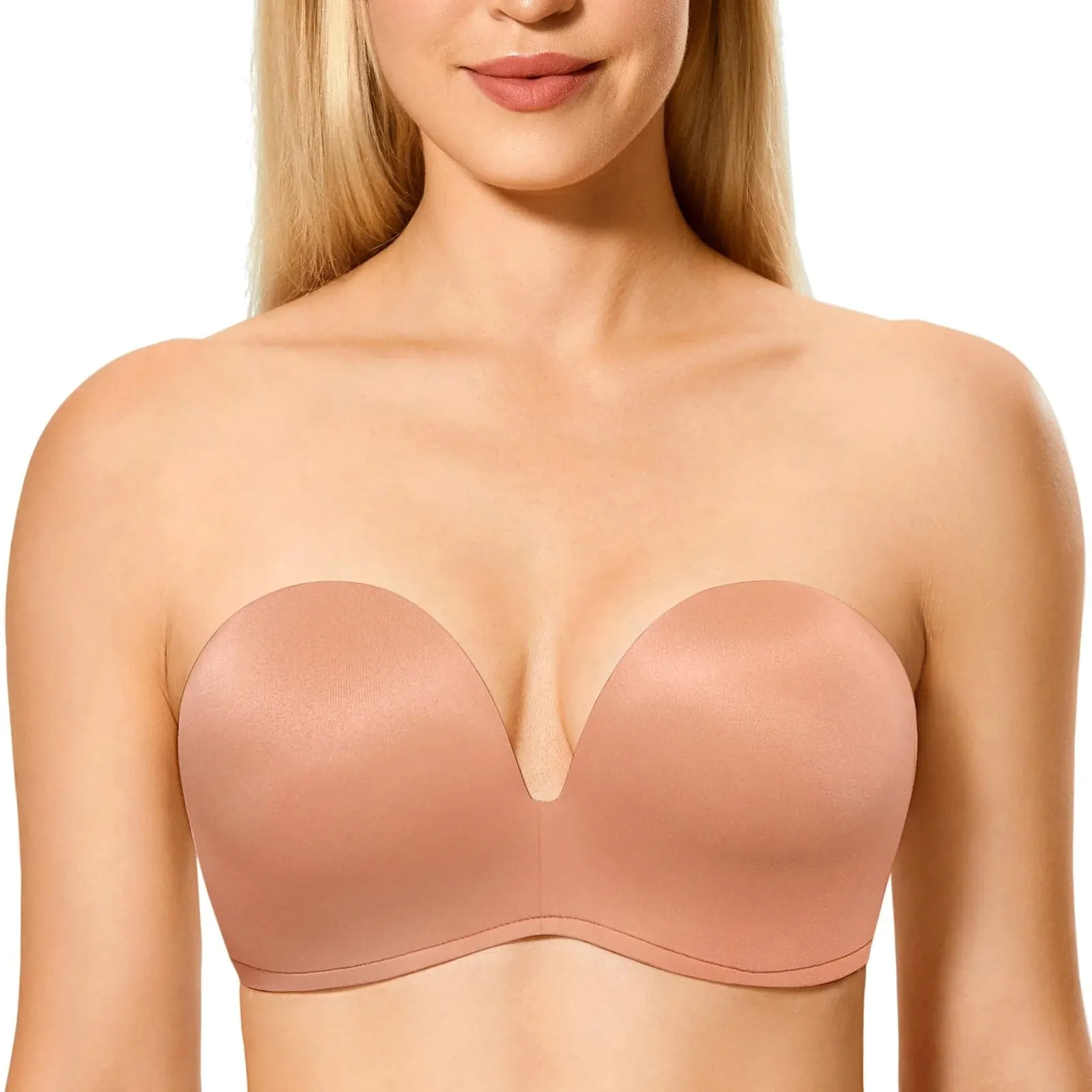 Delimira Seamless Silicone Bands Strapless Bra Plus Size