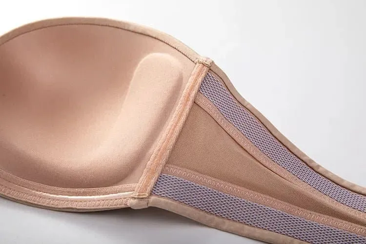 Delimira Seamless Silicone Bands Strapless Bra Plus Size