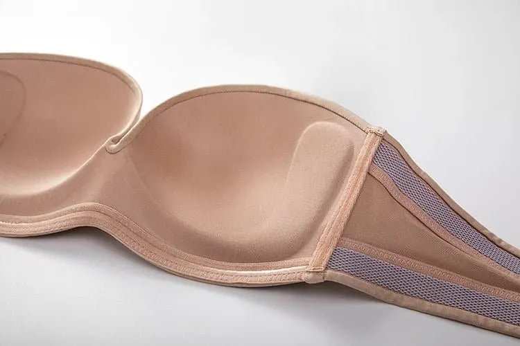 Delimira Seamless Silicone Bands Strapless Bra Plus Size