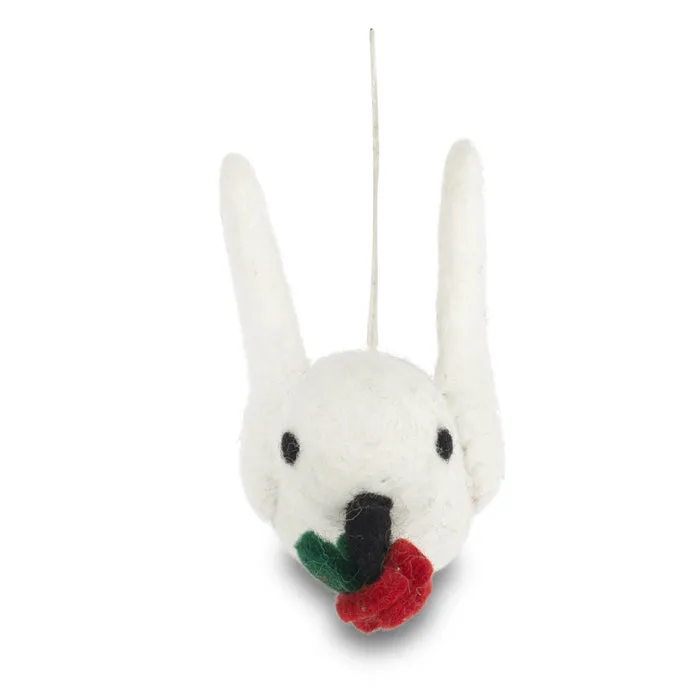 Dove with Poppy Felt Christmas Decoration