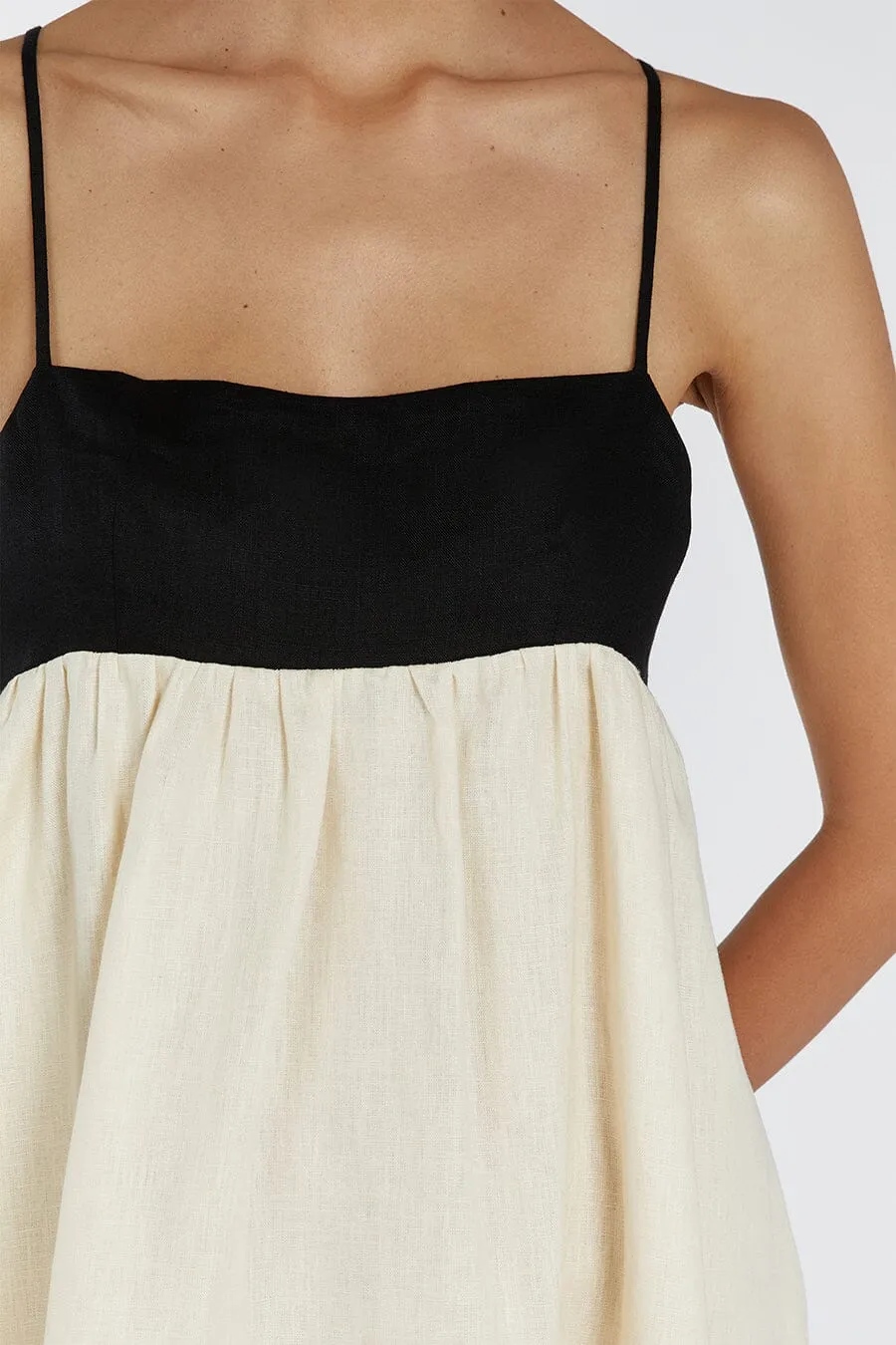 ELENA BUTTERMILK LINEN MAXI DRESS
