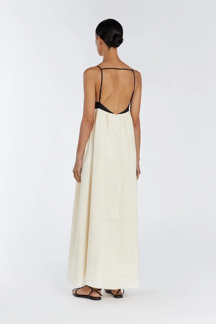 ELENA BUTTERMILK LINEN MAXI DRESS