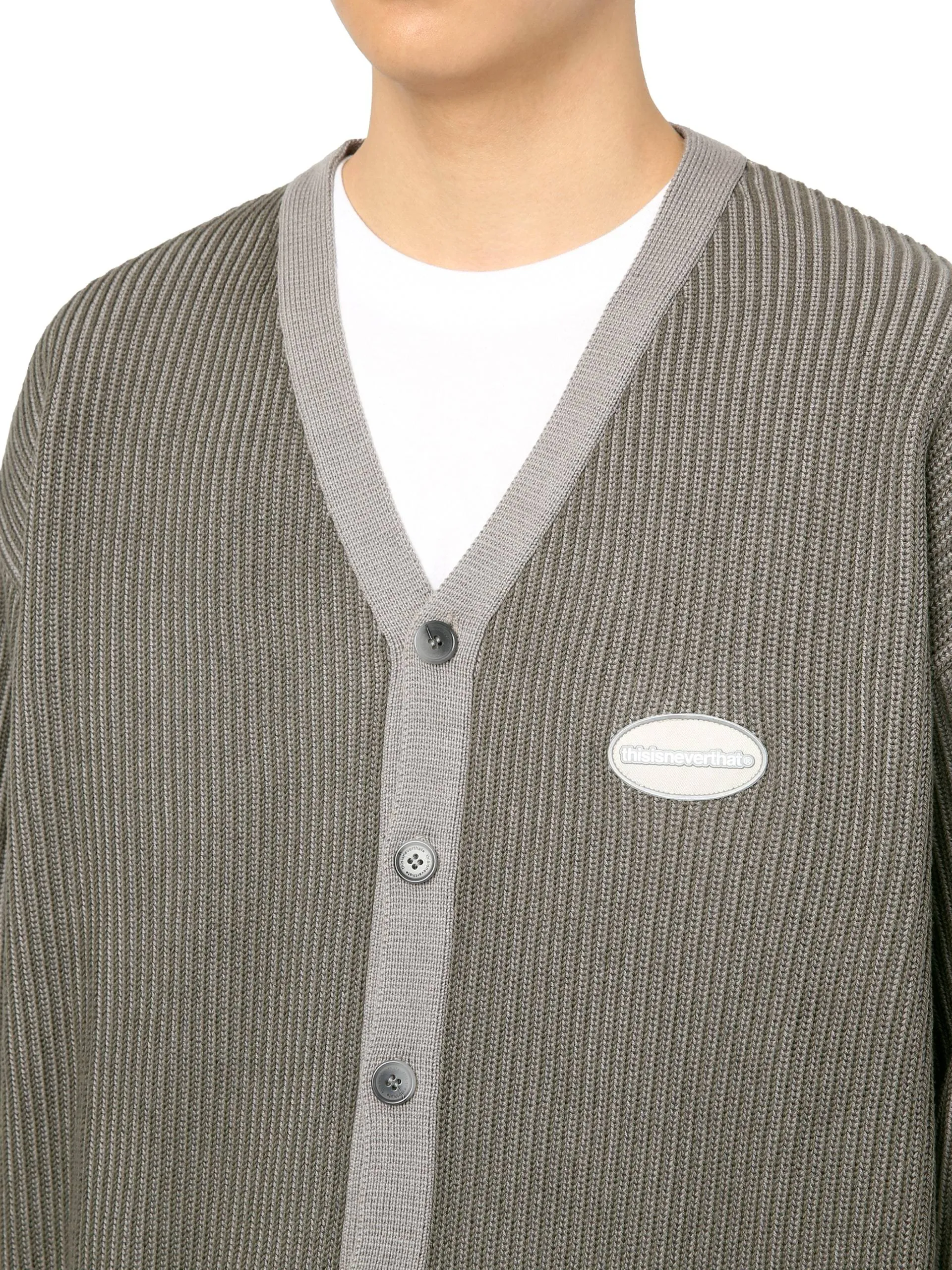 E/T-Logo Rib Cardigan