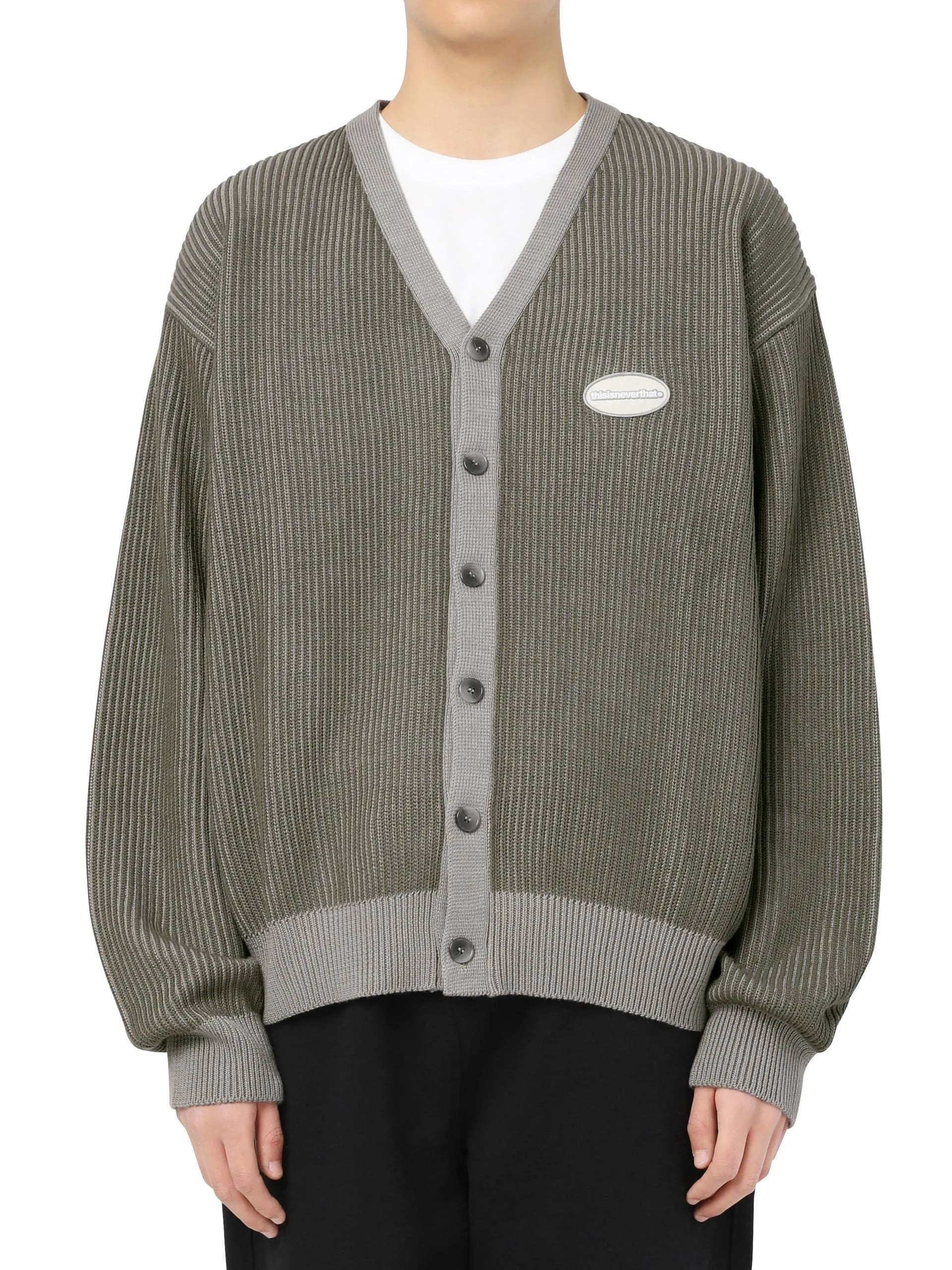 E/T-Logo Rib Cardigan