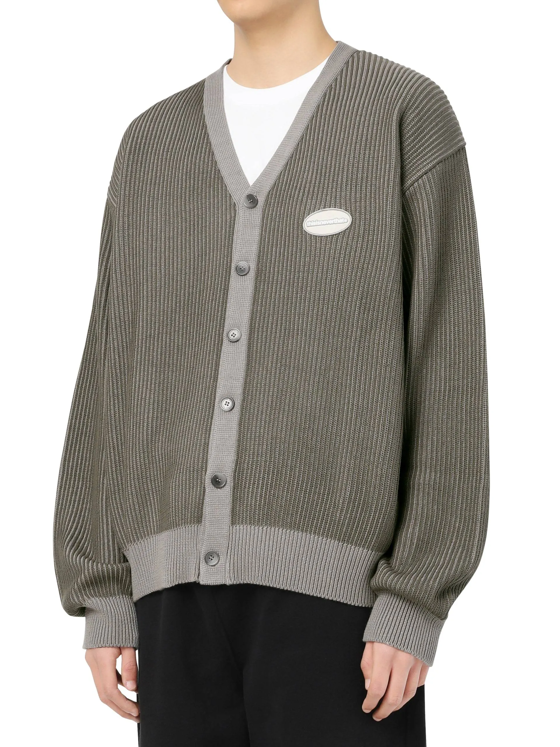 E/T-Logo Rib Cardigan