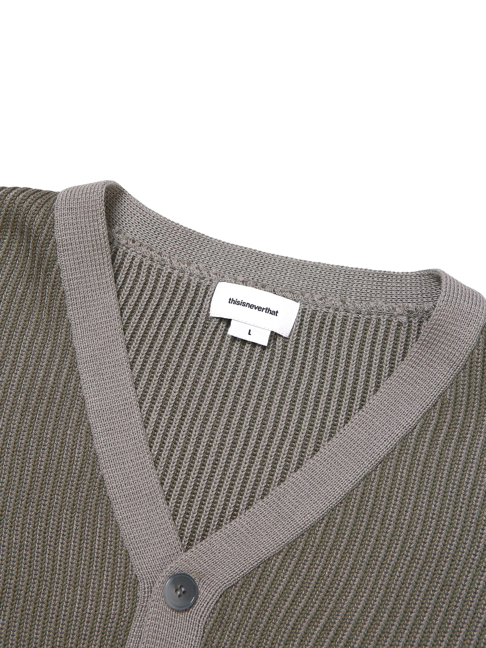 E/T-Logo Rib Cardigan
