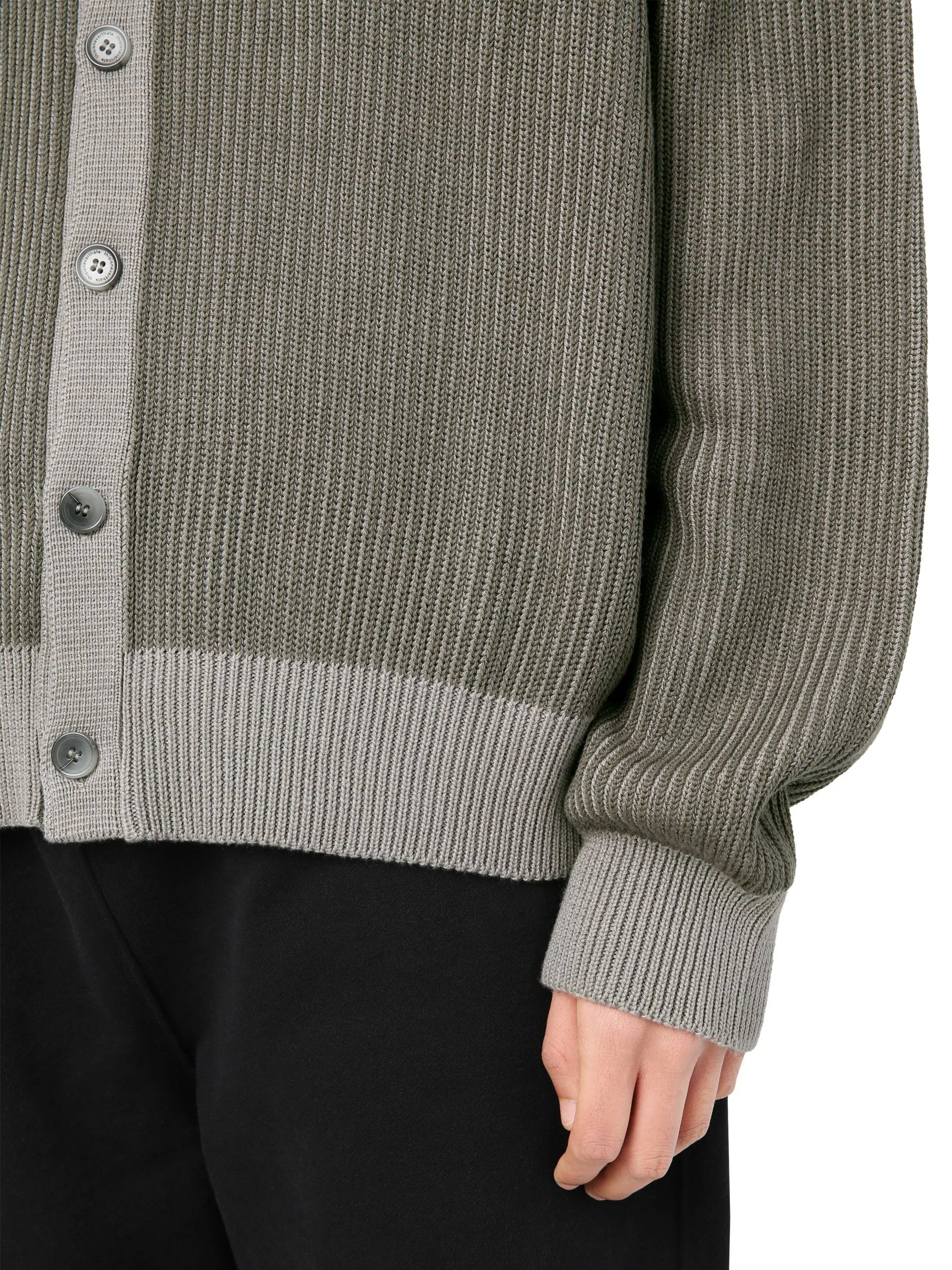E/T-Logo Rib Cardigan