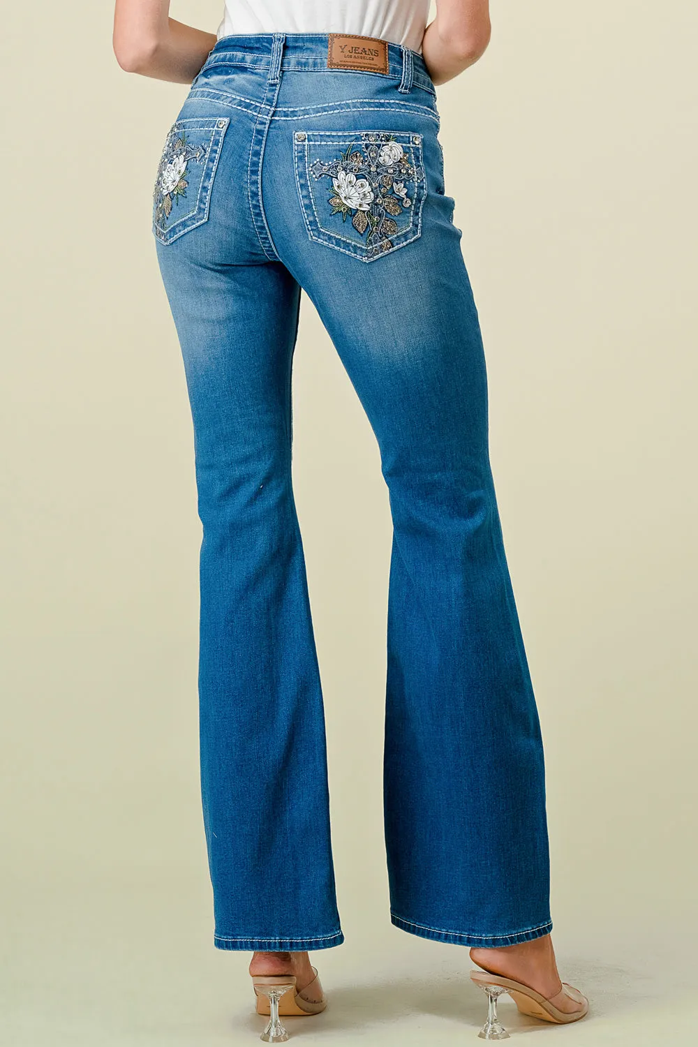 F-31 FLARE EMBROIDERED & EMBELLISHED WOMEN'S JEANS