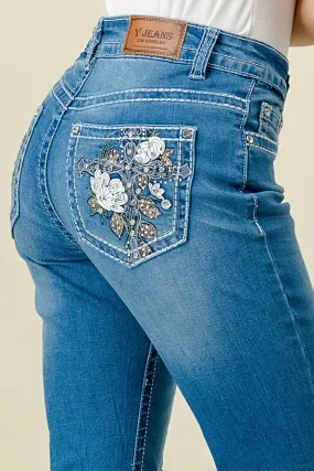 F-31 FLARE EMBROIDERED & EMBELLISHED WOMEN'S JEANS