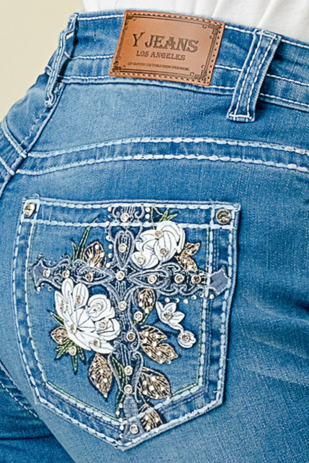 F-31 FLARE EMBROIDERED & EMBELLISHED WOMEN'S JEANS