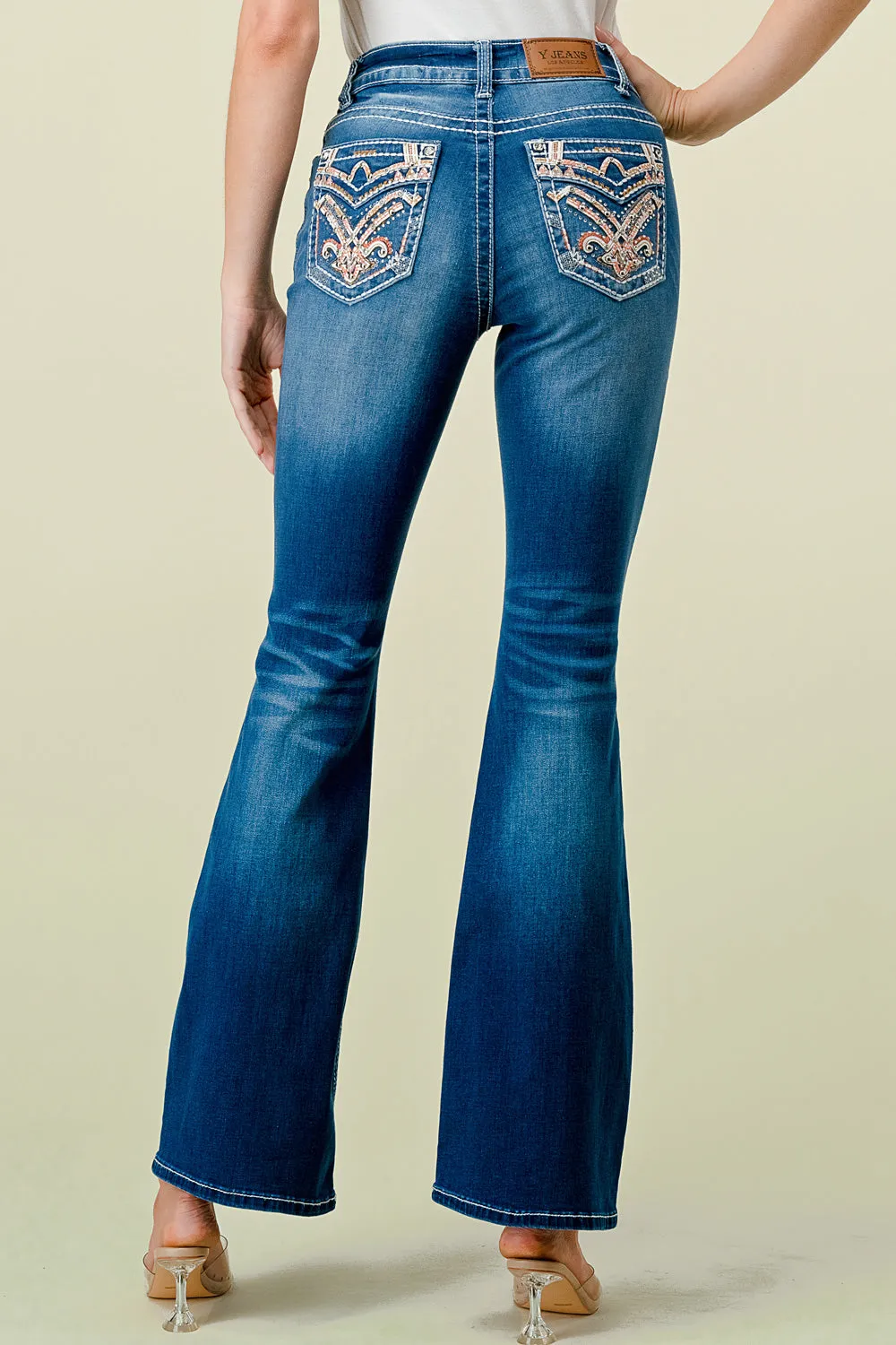 F-66 FLARE EMBROIDERED & EMBELLISHED WOMEN'S JEANS