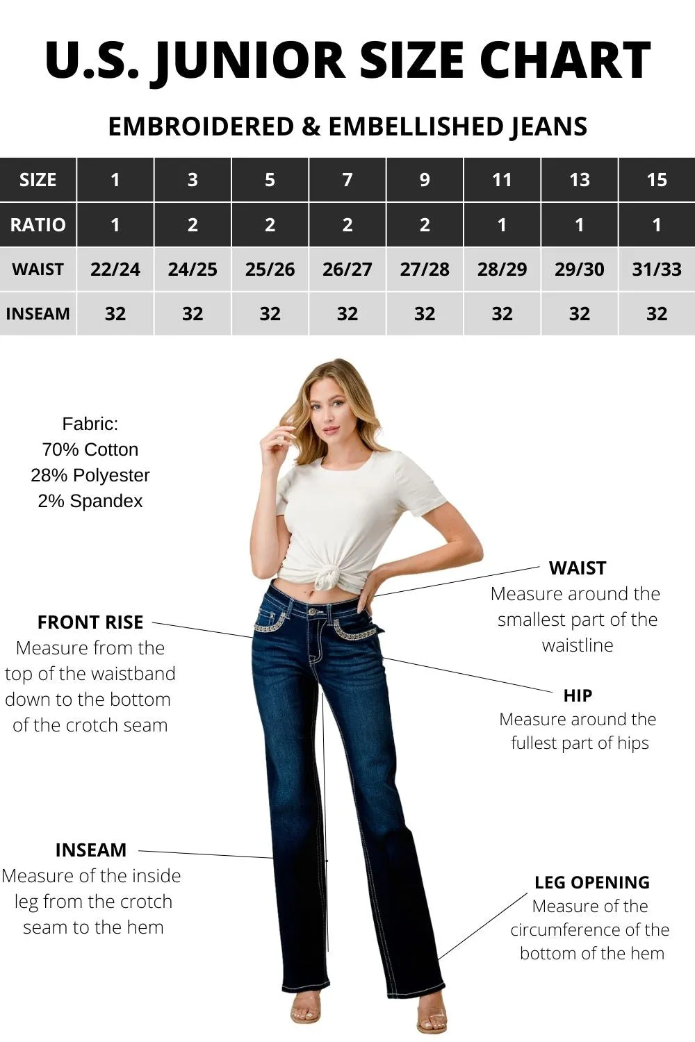 F-66 FLARE EMBROIDERED & EMBELLISHED WOMEN'S JEANS