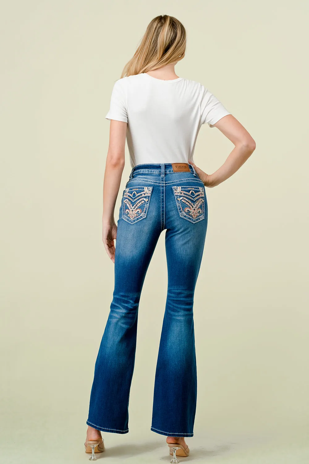 F-66 FLARE EMBROIDERED & EMBELLISHED WOMEN'S JEANS