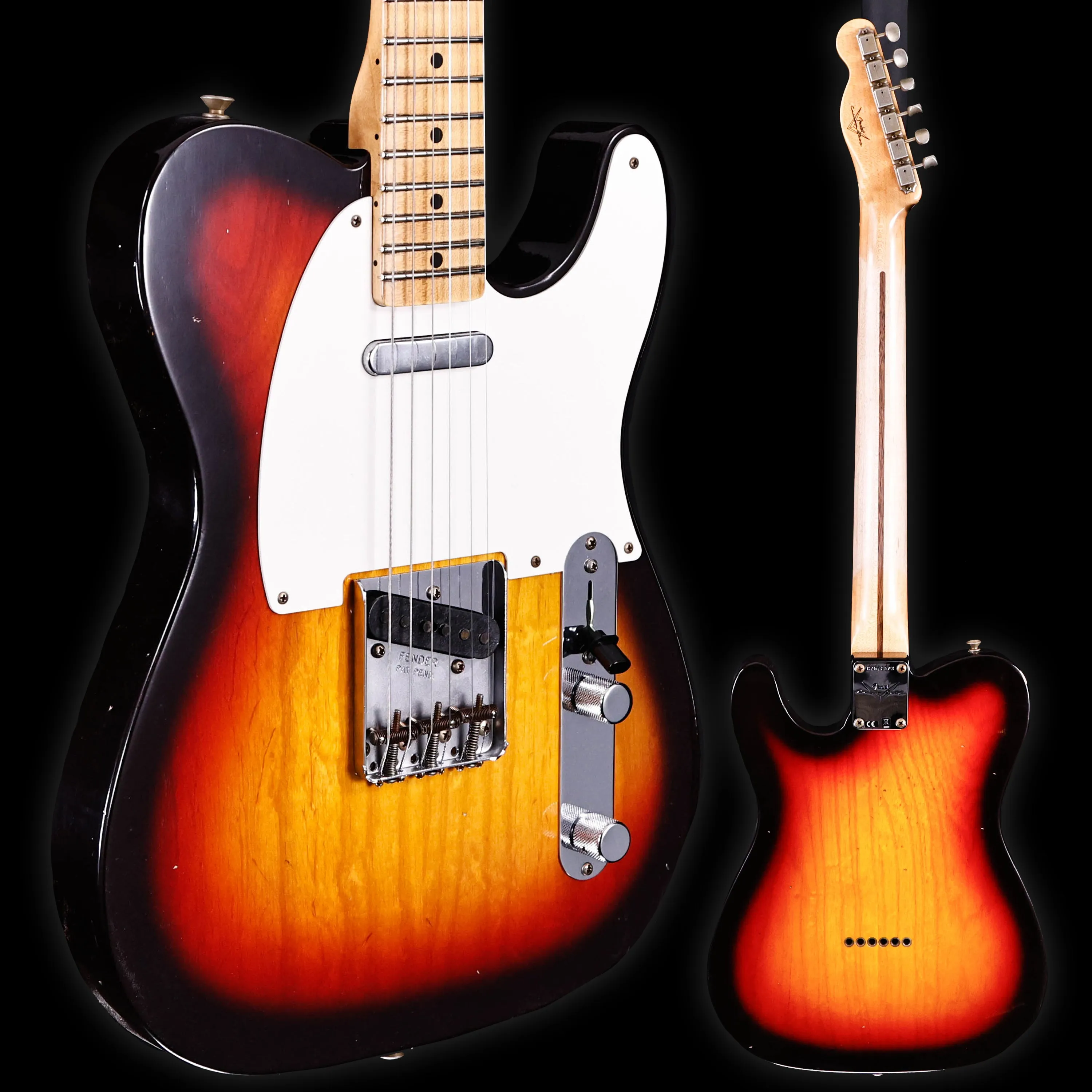 Fender Custom Shop 1958 Journeyman Relic Telecaster, Wide-Fade Chocolate 3-Color Sunburst 7lbs 0.1oz
