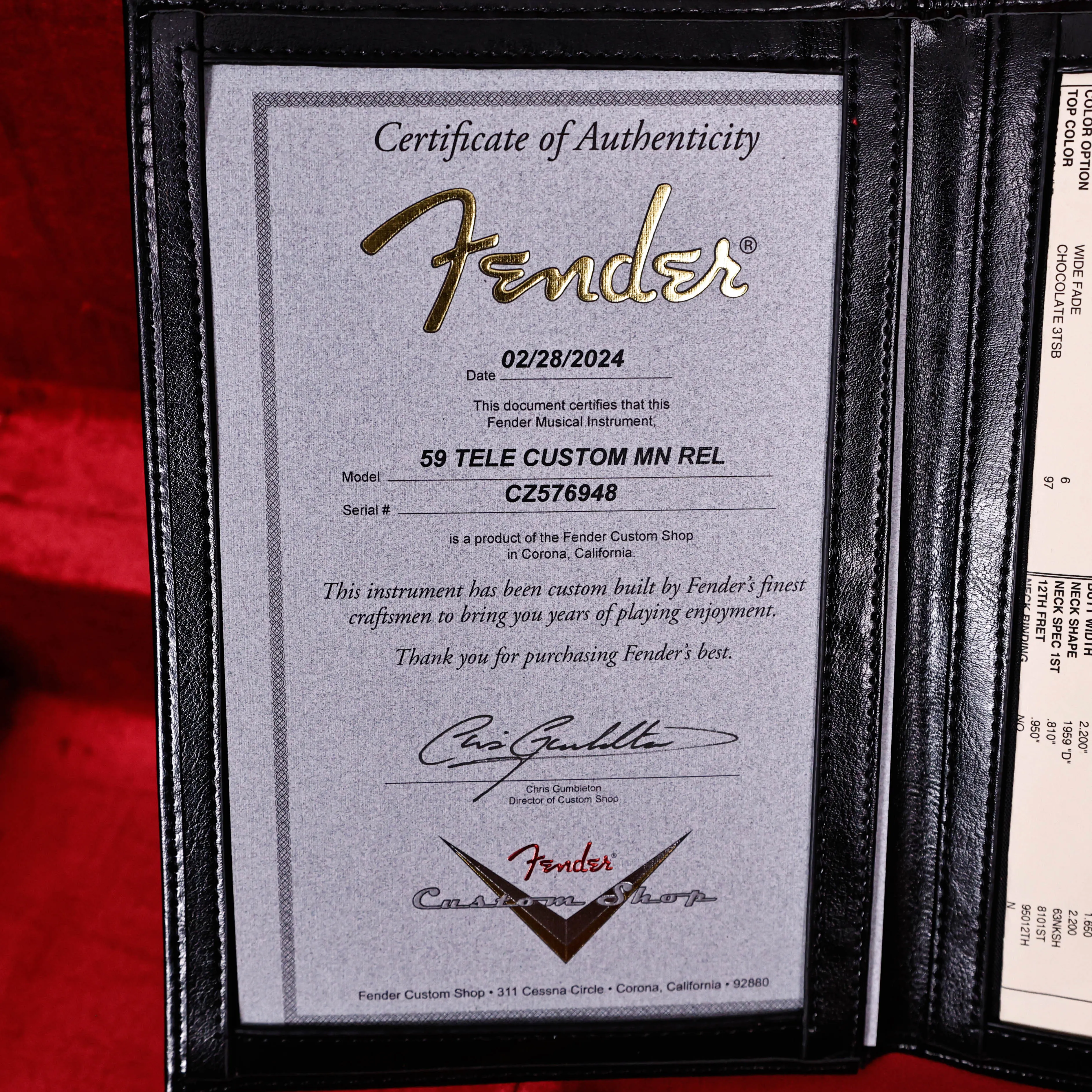 Fender Custom Shop 1959 Custom Relic Telecaster, Wide-Fade Chocolate 3-Color Sunburst 6lbs 14.9oz