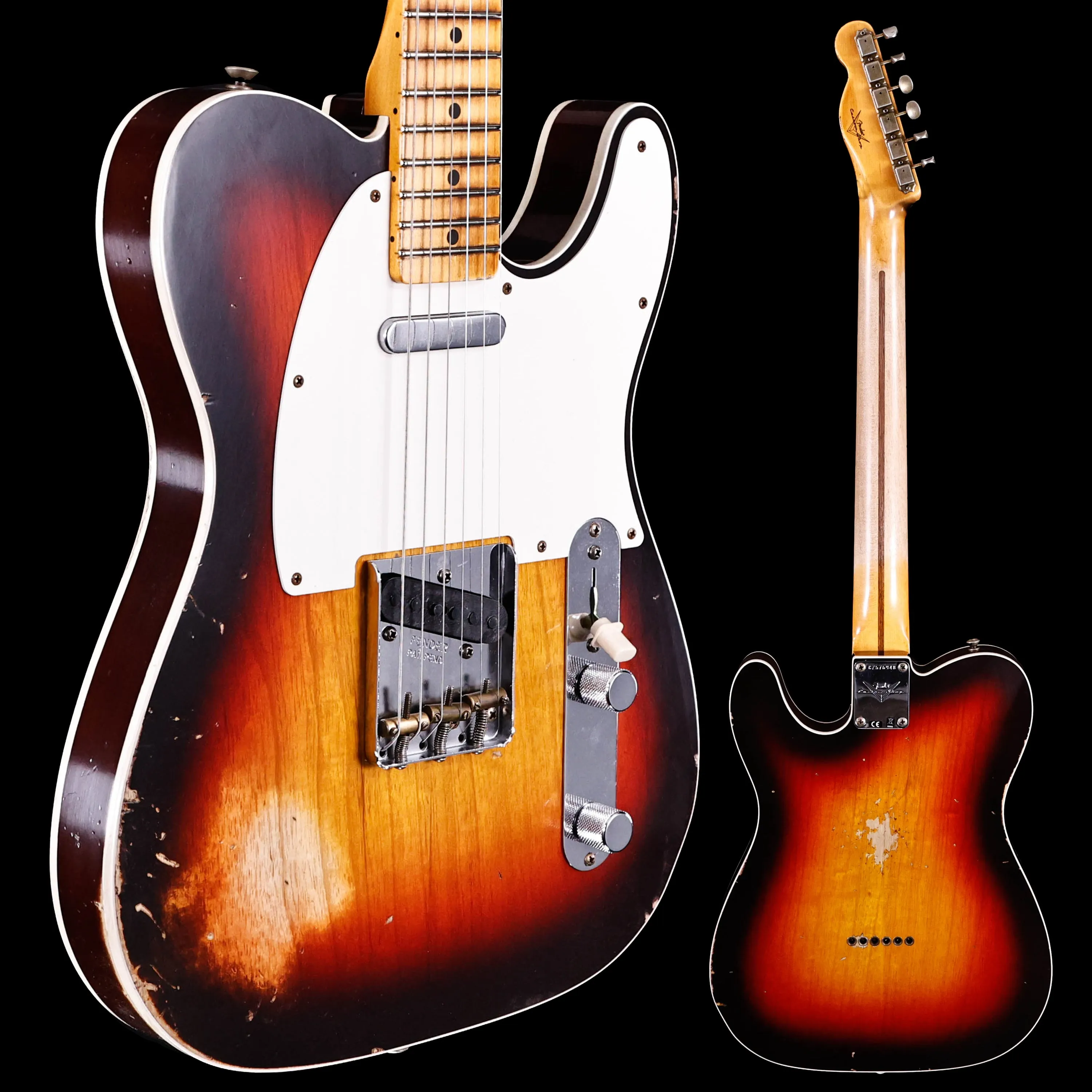 Fender Custom Shop 1959 Custom Relic Telecaster, Wide-Fade Chocolate 3-Color Sunburst 6lbs 14.9oz