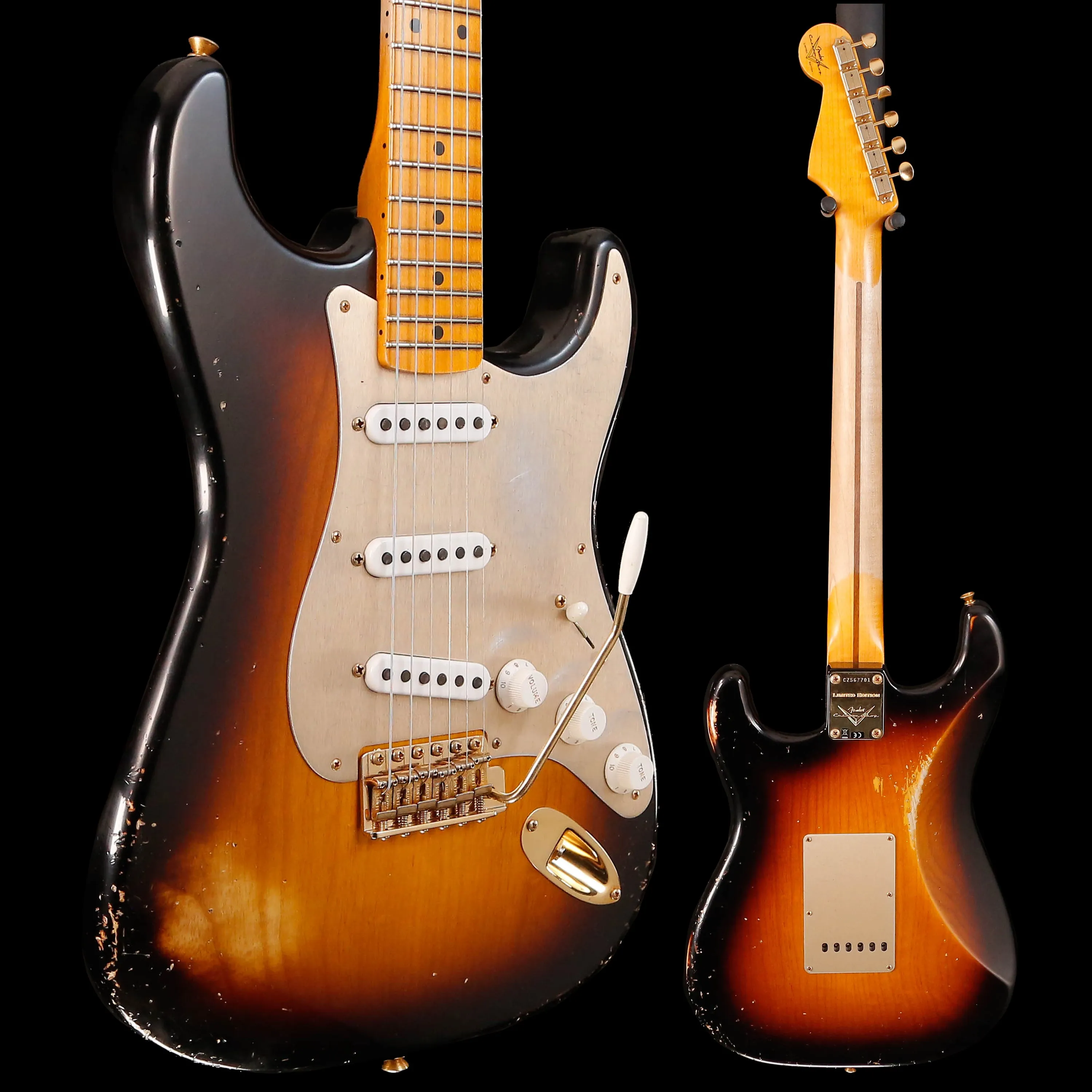Fender Custom Shop LTD '55 Stratocaster Relic, Wide-fade 2-Color SB 7lb 7.5oz