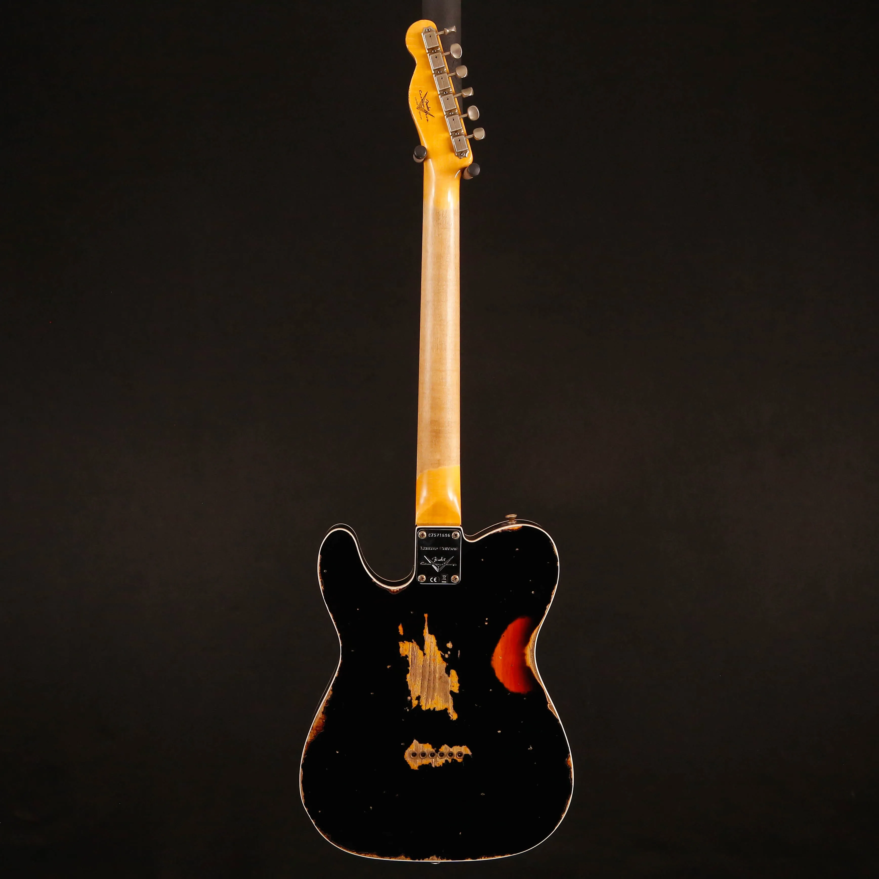Fender Custom Shop LTD 65 Telecaster Custom Hvy Relic, Black/3-color SB 7lbs 10.9oz