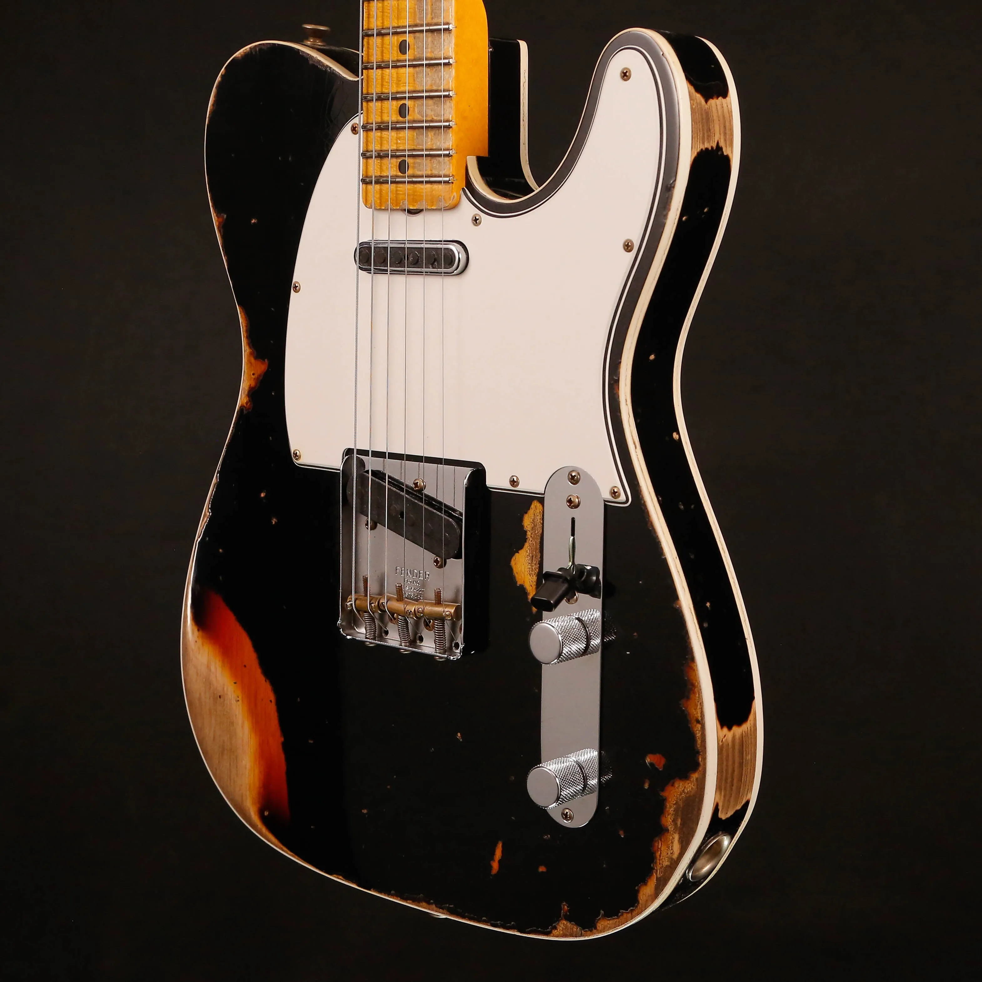 Fender Custom Shop LTD 65 Telecaster Custom Hvy Relic, Black/3-color SB 7lbs 10.9oz