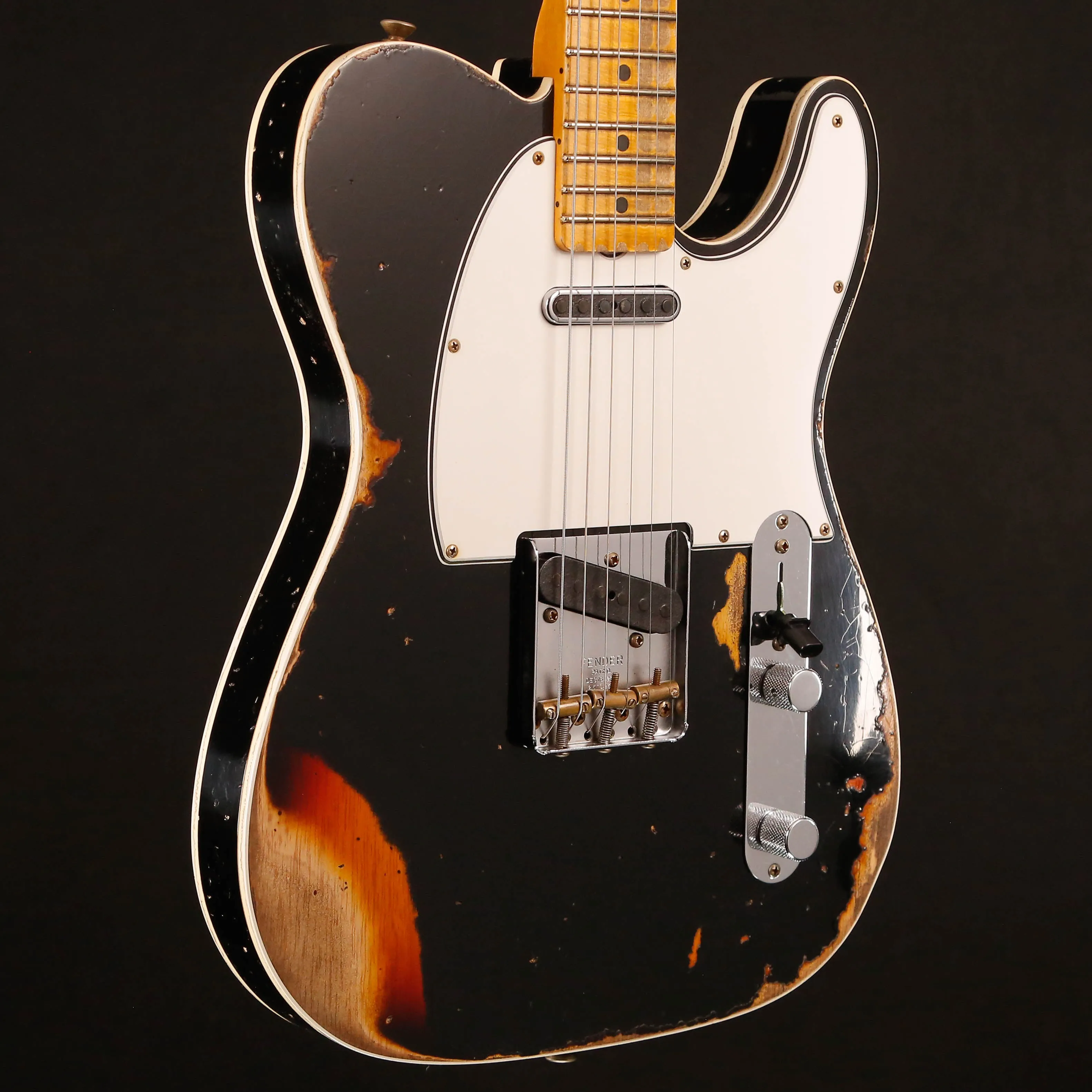 Fender Custom Shop LTD 65 Telecaster Custom Hvy Relic, Black/3-color SB 7lbs 10.9oz